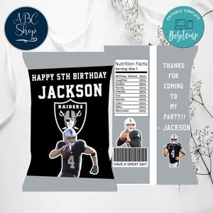 Printable Las Vegas Raiders Chip Bags Instant Download