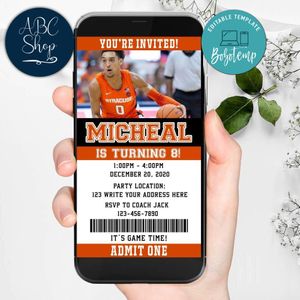 Electronic Syracuse Orange Ticket Electronic Invite Birthday Invites Instant Download
