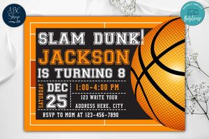 Slam Dunk Birthday Flyer Instant Download