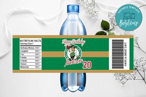 Boston Celtics Water Bottle Labels Instant Download