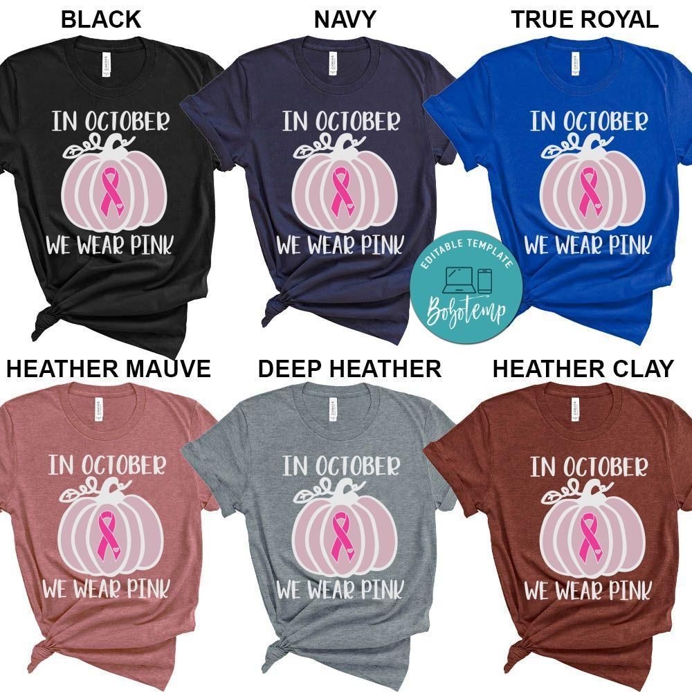 In October We Wear Pink Pumpkin Ribbon Shirt