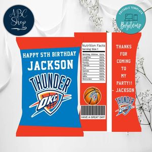 Oklahoma City Thunder Chip Bags Digital File Printable Instant Download