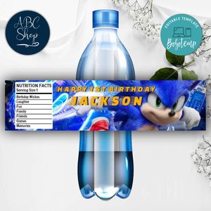 Printable Sonic The Hedgehog Water Bottle Labels Instant Download