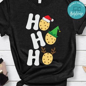 HO HO HO Cookies Santa Hat Christmas Shirt
