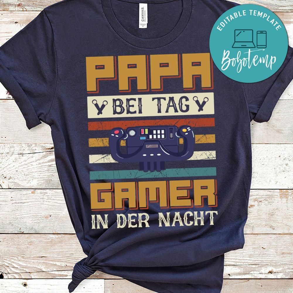 Papa Gamer In Der Nacht Shirt