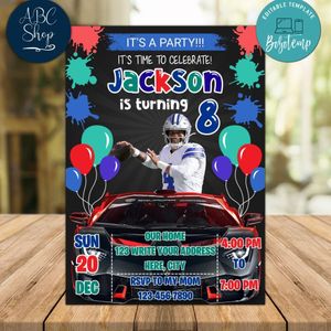 Dak Prescott Dallas Cowboys Drive By Birthday Parade Invitation Printable Instant Download