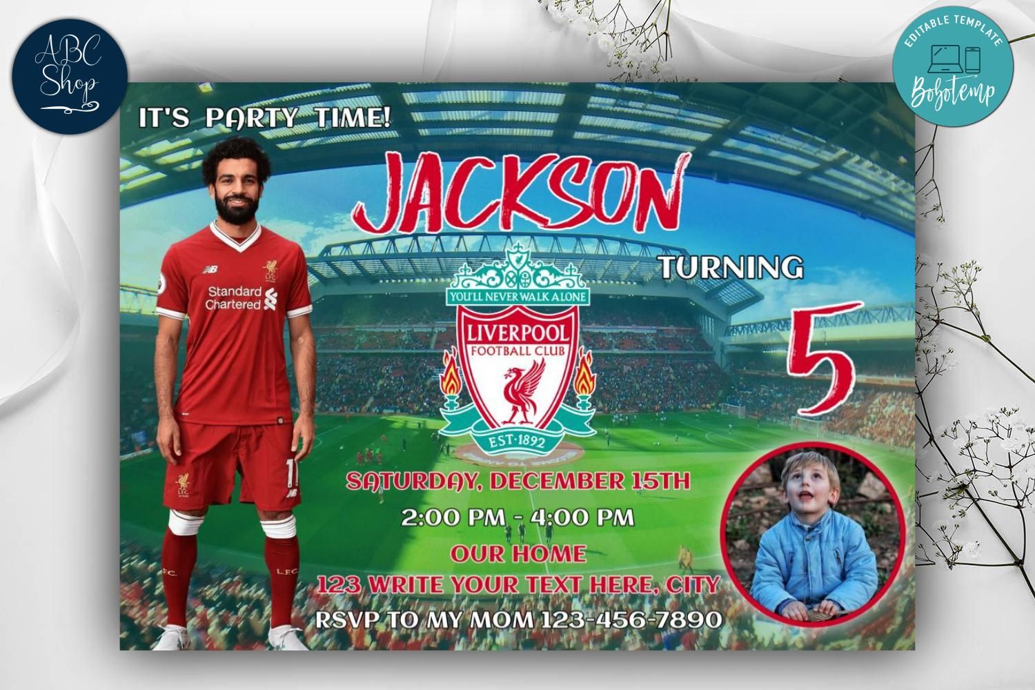 Liverpool Birthday Invitation Instant Download Bobotemp