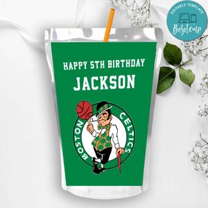 Boston Celtics Birthday Capri Sun Juice Label Instant Download