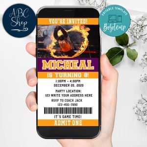 Electronic Phoenix Suns Ticket Electronic Invite Birthday Invites Instant Download