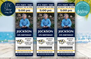 Printable Nashville Predators Birthday Ticket With Photo Invitation Instant Download