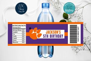 Printable Clemson Tigers Water Bottle Labels Instant Download