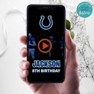 Indianapolis Colts Birthday Video Invitation Digital Template Customizable Instant Download 1