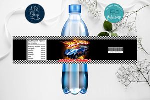 Printable Hot Wheels Water Bottle Label Digital File Instant Download