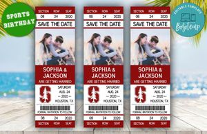 Editable Stanford Cardinals Save The Date Wedding Engagement Announcement Ticket Invitation Instant Download