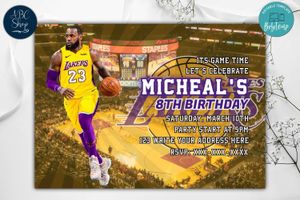 Los Angeles Lakers NBA Invitations Instant Download
