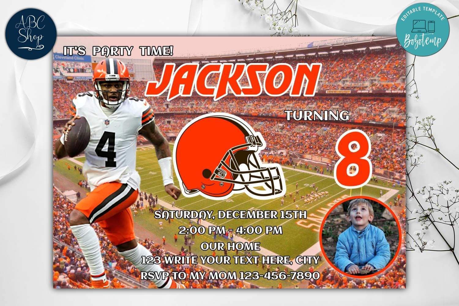 Cleveland Browns Birthday Invitation Instant Download | Bobotemp