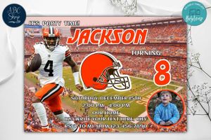 Cleveland Browns Birthday Invitations Template to Print at Home Instant Download