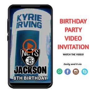 Kyrie Irving Birthday Video Invitation Digital Template Customizable Instant Download
