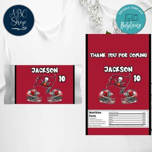 Tampa Bay Buccaneers  Candy Bar Wrapper Digital File Printable Instant Download