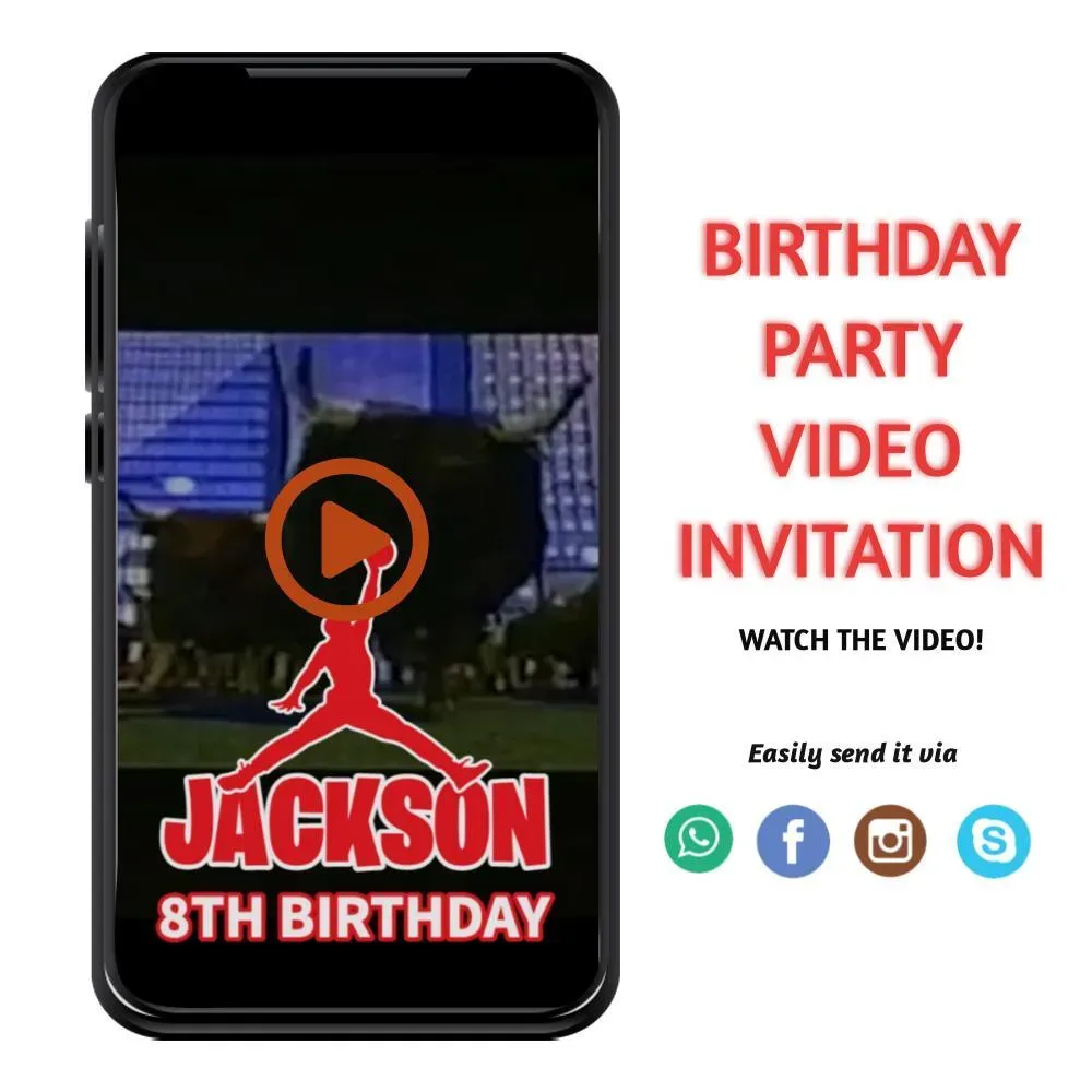 Michael Jordan Invitation Digital Template Instant Download | Bobotemp