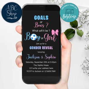 Electronic Goals or bows Electronic Invite Birthday Invitation Instant Download