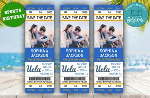 Editable UCLA Bruins Save The Date Wedding Engagement Announcement Ticket Invitation Instant Download