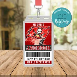 Tampa Bay Buccaneers Vip Pass Birthday Instant Download