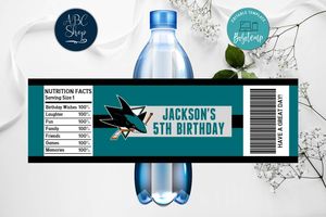 Printable San Jose Sharks Water Bottle Labels Instant Download