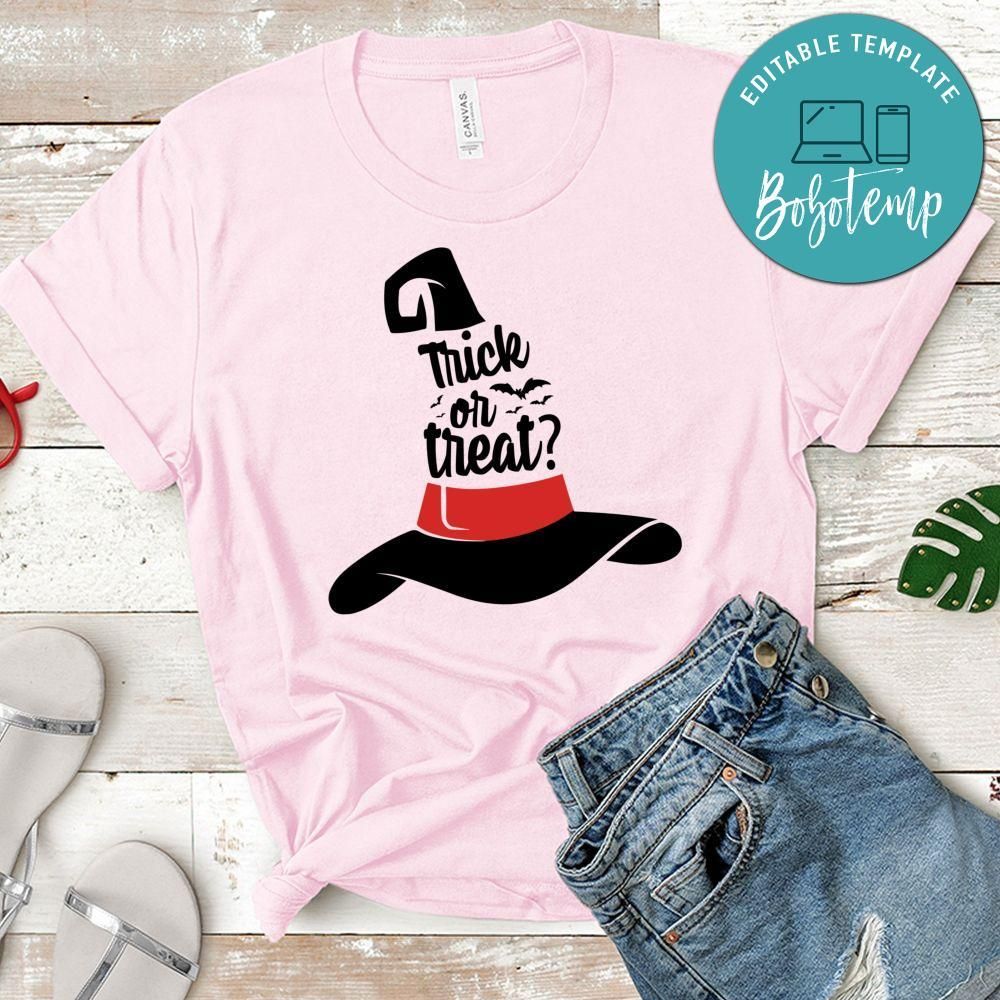 Trick or Treat Witch Hat Halloween Shirt