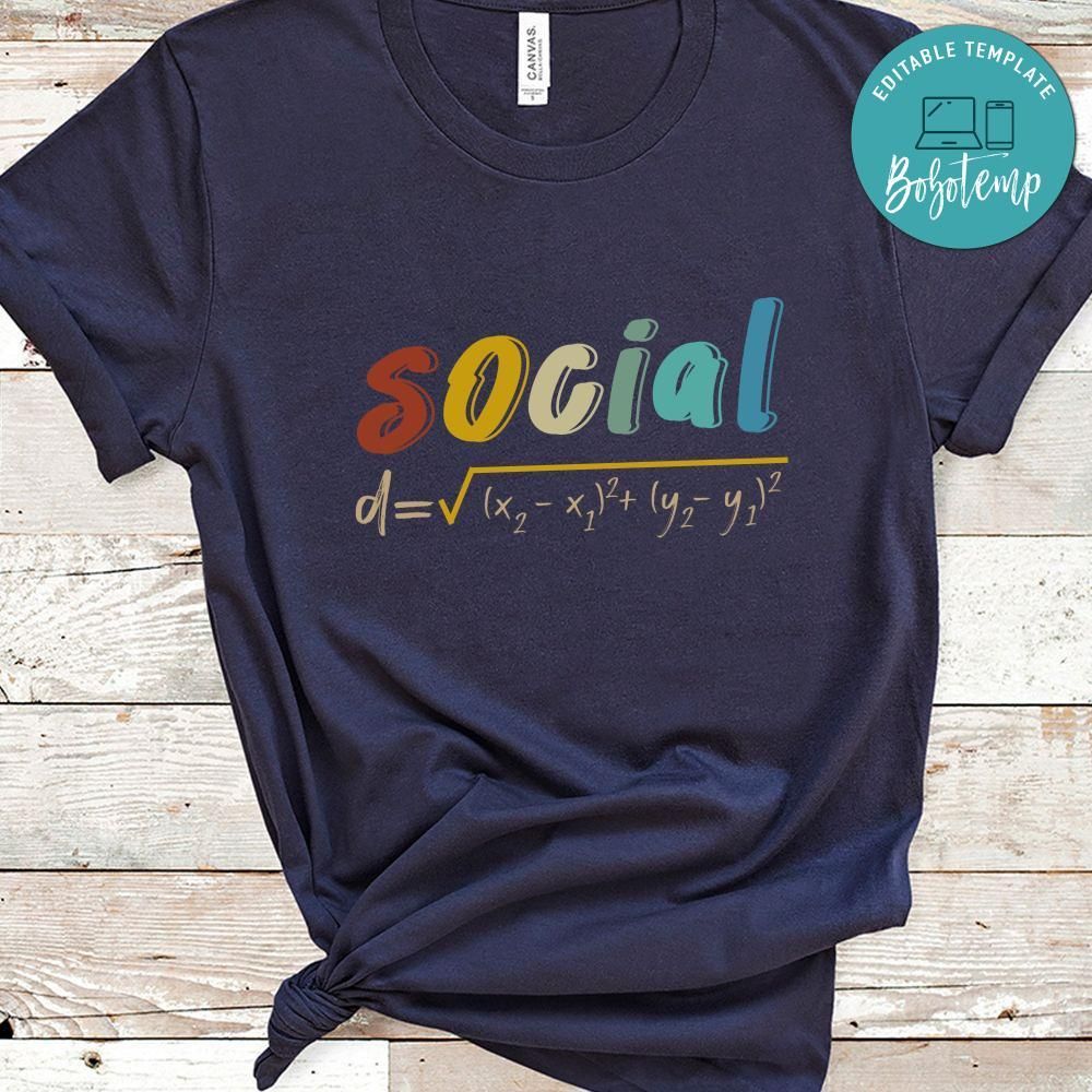 Social Distance Formula Math Shirt