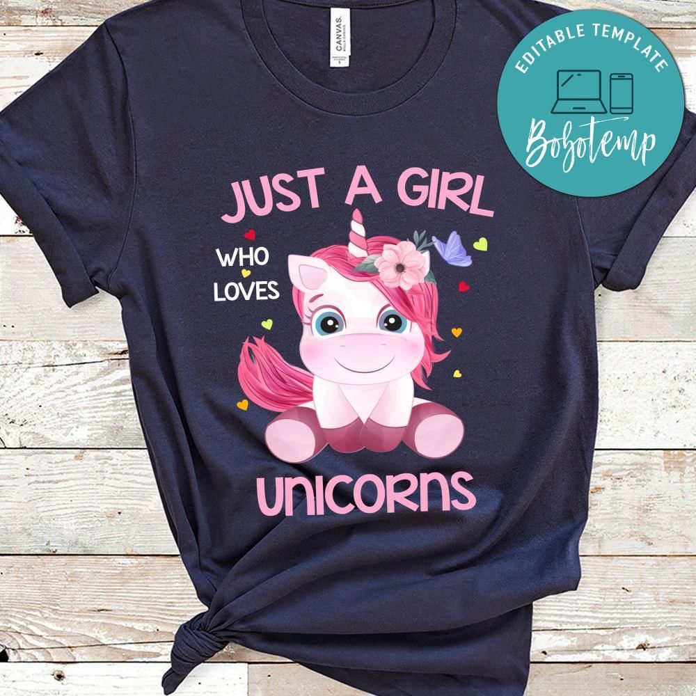 Just A Girl Who Loves Unicorns Shirt For Kids Girls Women
