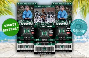 Hawaii Rainbow Warriors Ticket Birthday Editable Templates Instant Download