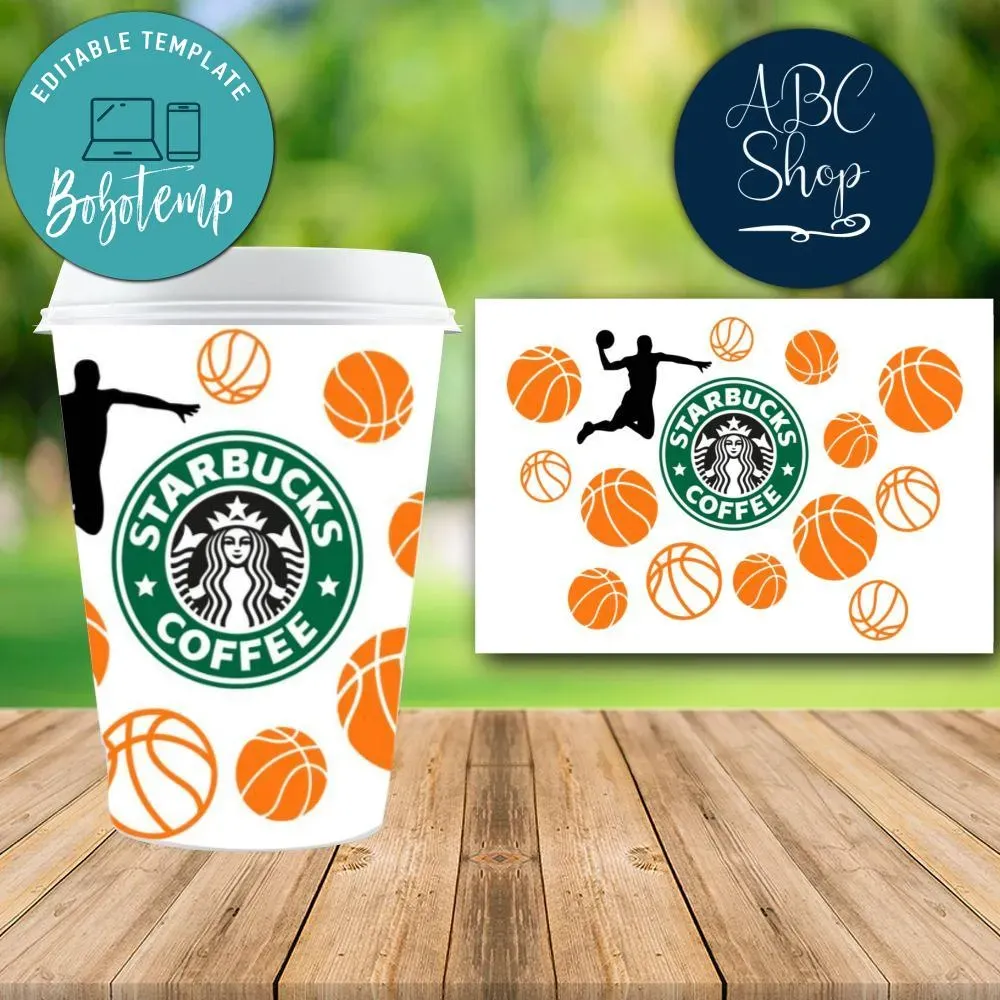 Starbucks Wrap Basketball PNG File template DIY Createpartylabels