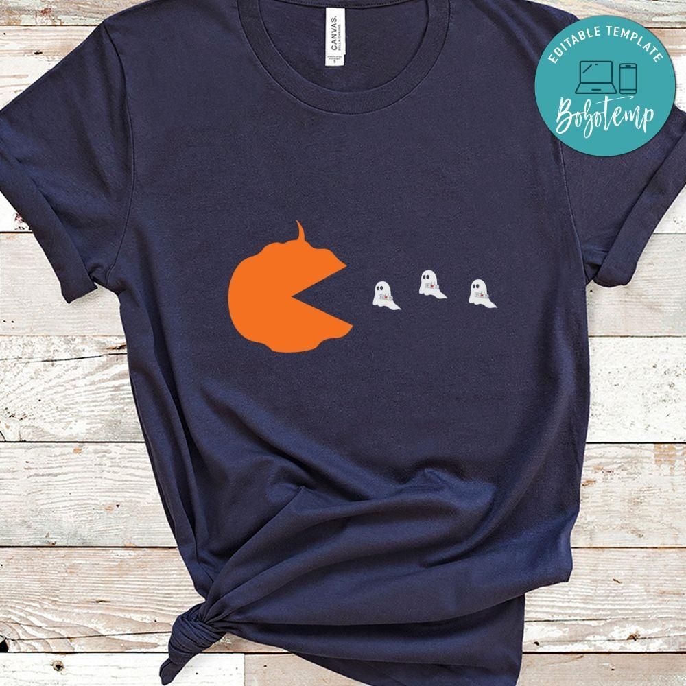 Pumpkin Eat Ghost Funny Halloween Shirt