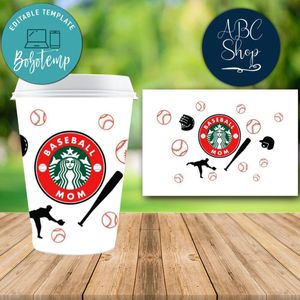 Starbucks Wrap Baseball PNG File template Instant Download
