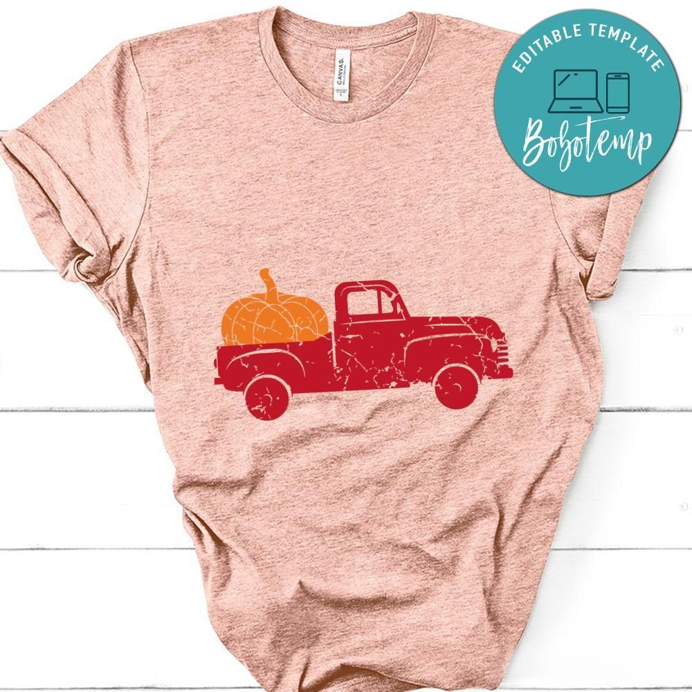 Distressed Pumpkin Truck Halloween Shirt