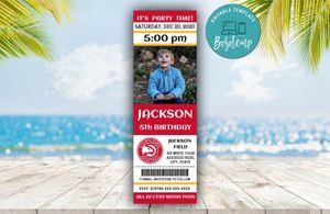 Atlanta Hawks Birthday Ticket With Photo Invitation Instant Download