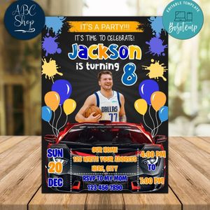Luka Doncic Dallas Mavericks Drive By Birthday Parade Invitation Printable Instant Download