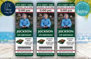 Printable Minnesota Wild Birthday Ticket With Photo Invitation Instant Download