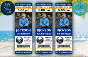 Buffalo Sabres Birthday Ticket With Photo Invitation Instant Download