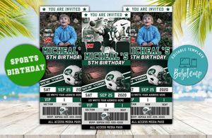 Editable New York Jets Birthday Ticket Invitations Instant Download