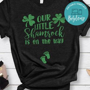 Little Shamrock St Patricks Day Pregnancy Announcement Classic Unisex Shirt