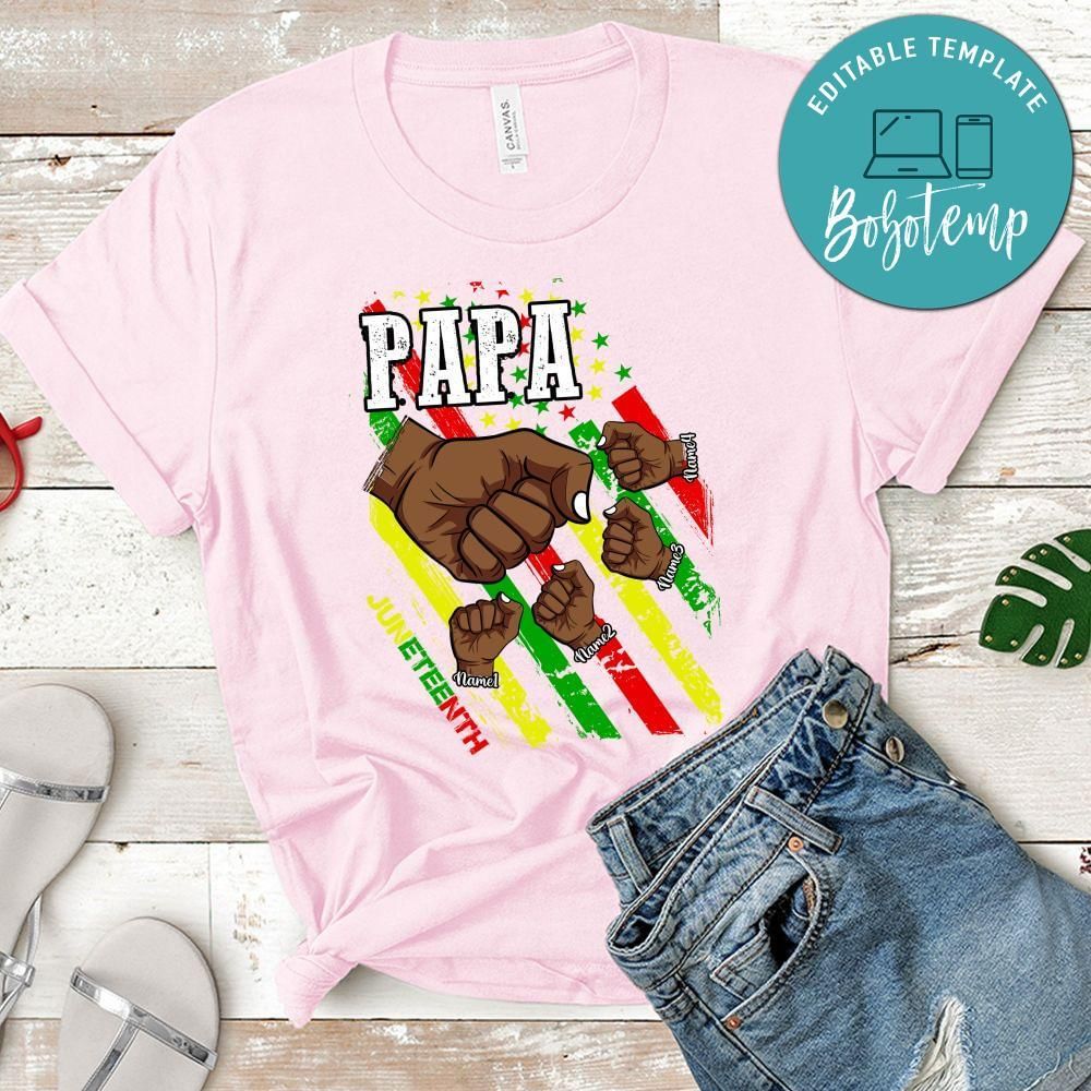 Juneteenth Papa Custom Names PNG file template