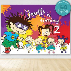 Rugrats Birthday Party Banner Backdrop Printable Instant Download