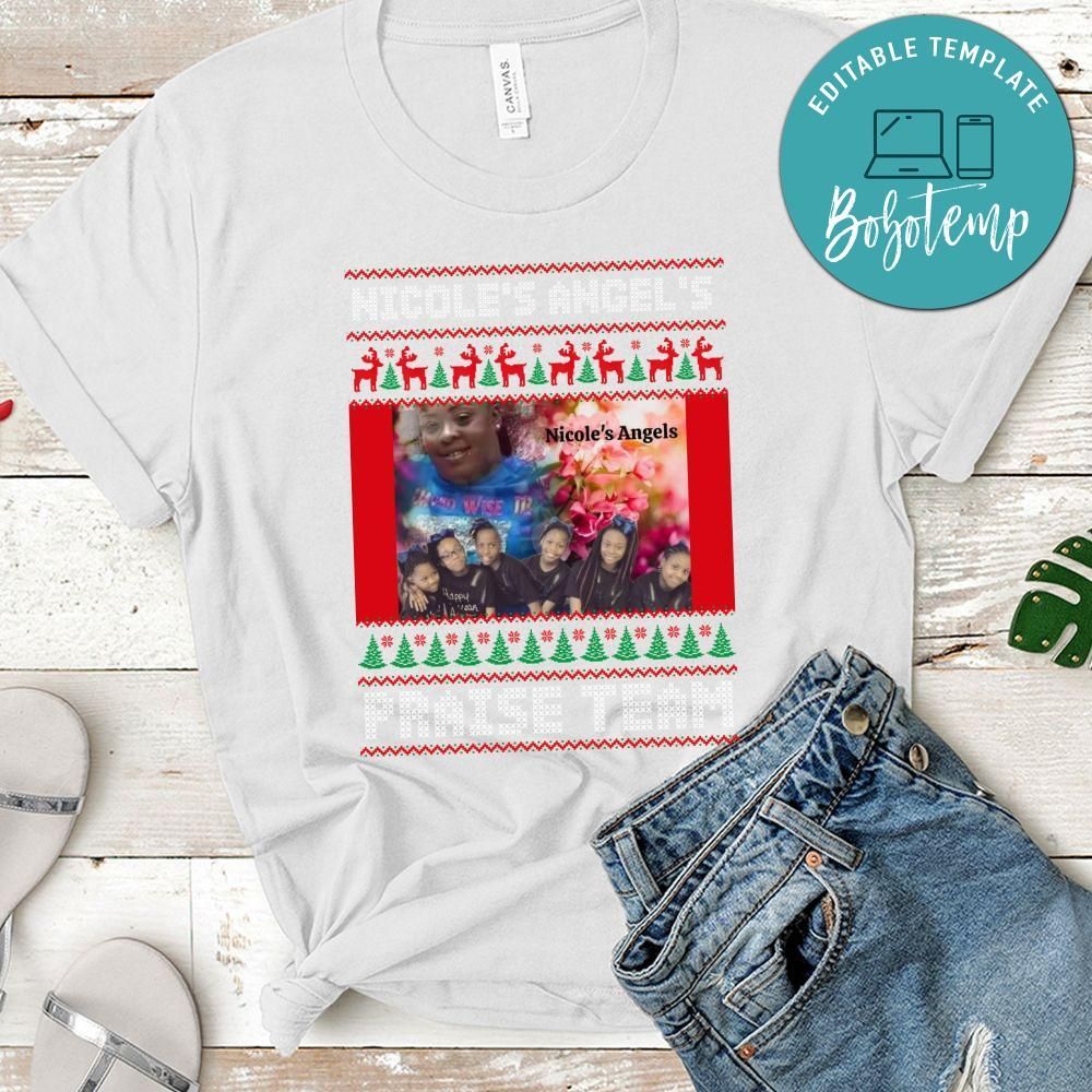 Christmas Custom Photo Team T-Shirt