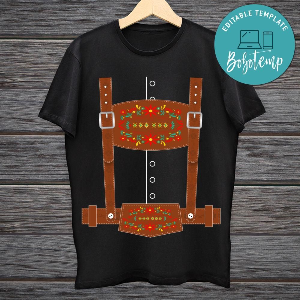 Lederhosen Oktoberfest Halloween Costume Shirt Png File | Bobotemp