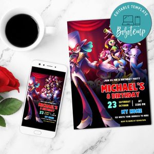 Balan Wonderworld Birthday Invitation Customizable Template Instant Download