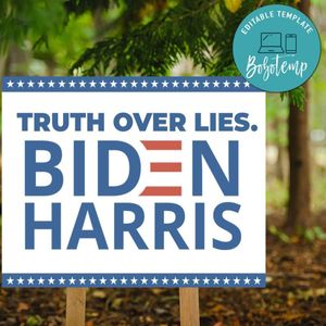 Truth Over Lies Biden Harris Yard Sign Digital File Printable Instant Download