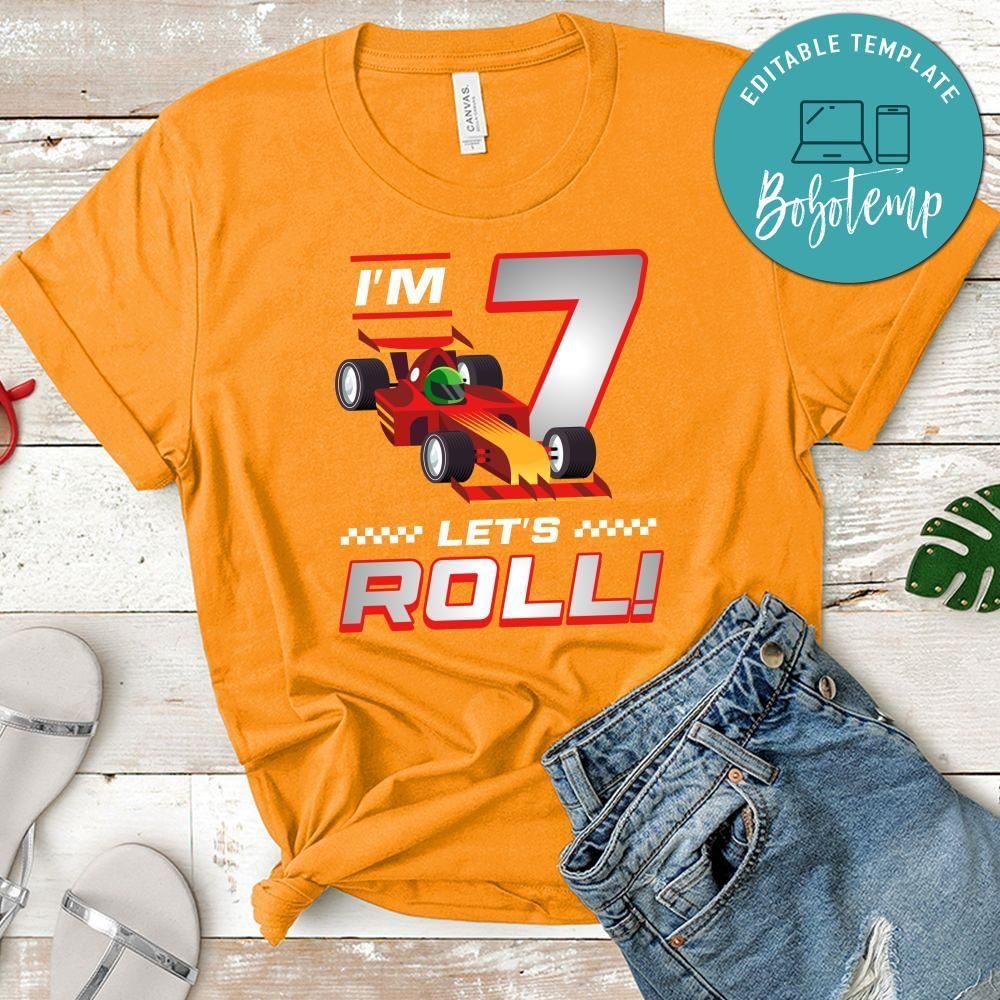 Let's roll Race Car Birthday PNG file template