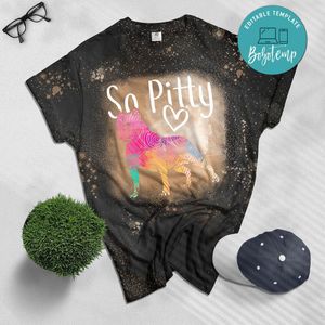 Watercolor Pit Bull Bleached T-Shirt - So Pitty Pitbull Dog Tee
